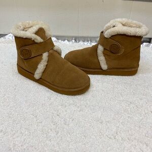 Michael Kors suede faux shearling leather ankle winter boots women’s size 9M
